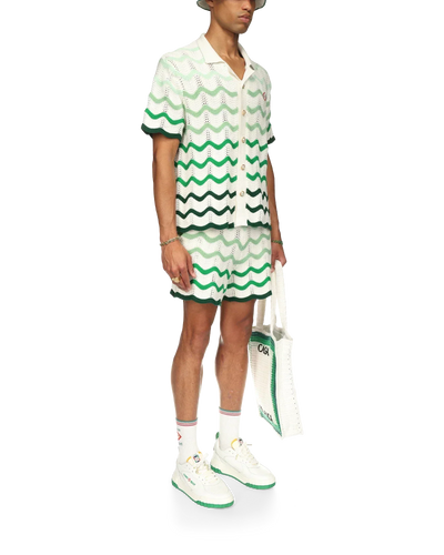 Camisa de crochet con degradado ondulado