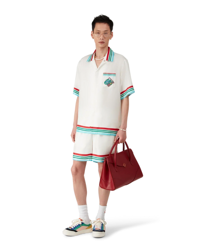 Camisa de seda de manga corta de la Serie Mundial de Casa Way