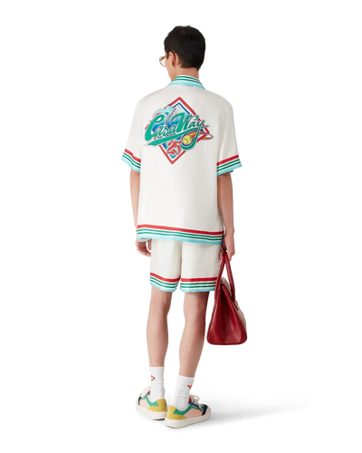 Camisa de seda de manga corta de la Serie Mundial de Casa Way