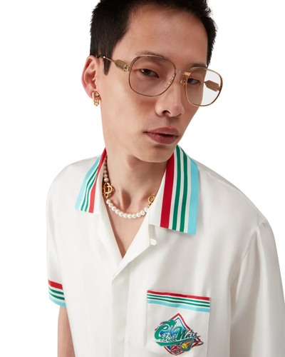 Camisa de seda de manga corta de la Serie Mundial de Casa Way