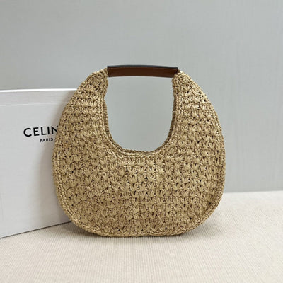 Céline - BOLSO HOBO EN Rafia y Piel de Becerro