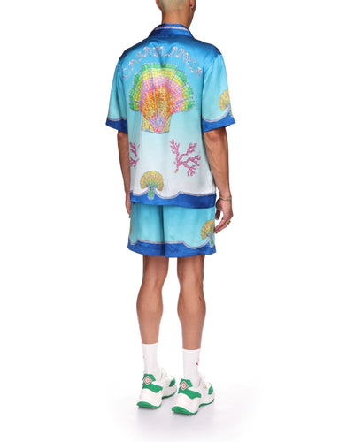 Camisa de seda con conchas de colores