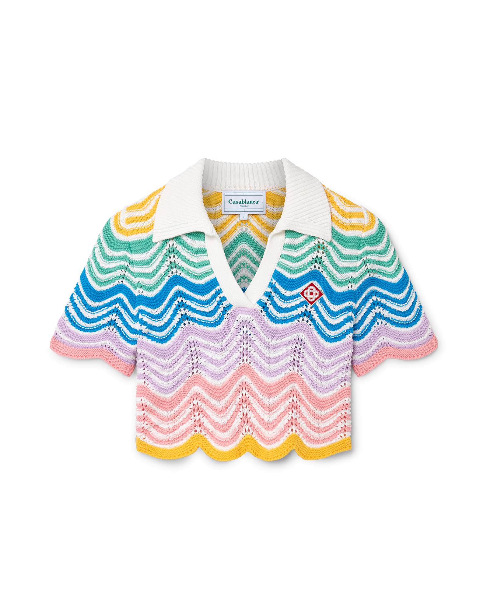 Top de crochet con ondas degradadas