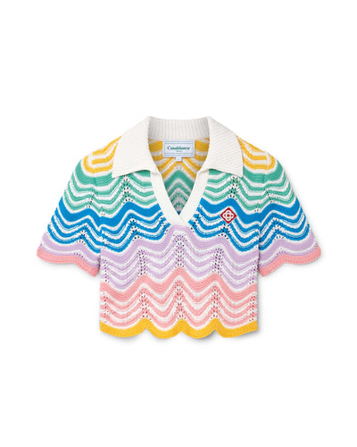 Top de crochet con ondas degradadas