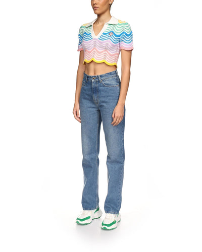 Top de crochet con ondas degradadas