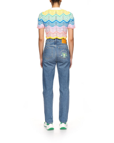 Top de crochet con ondas degradadas