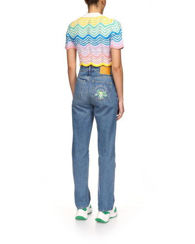 Top de crochet con ondas degradadas