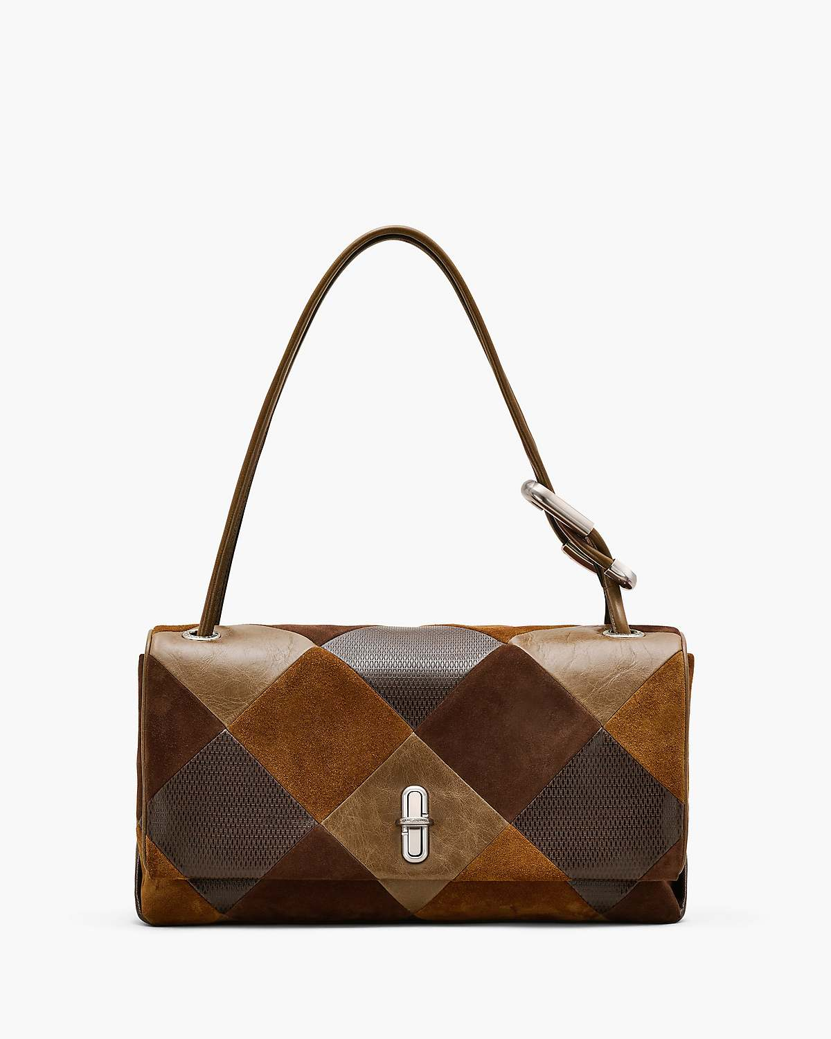 Bolso doble grande de patchwork de ante 