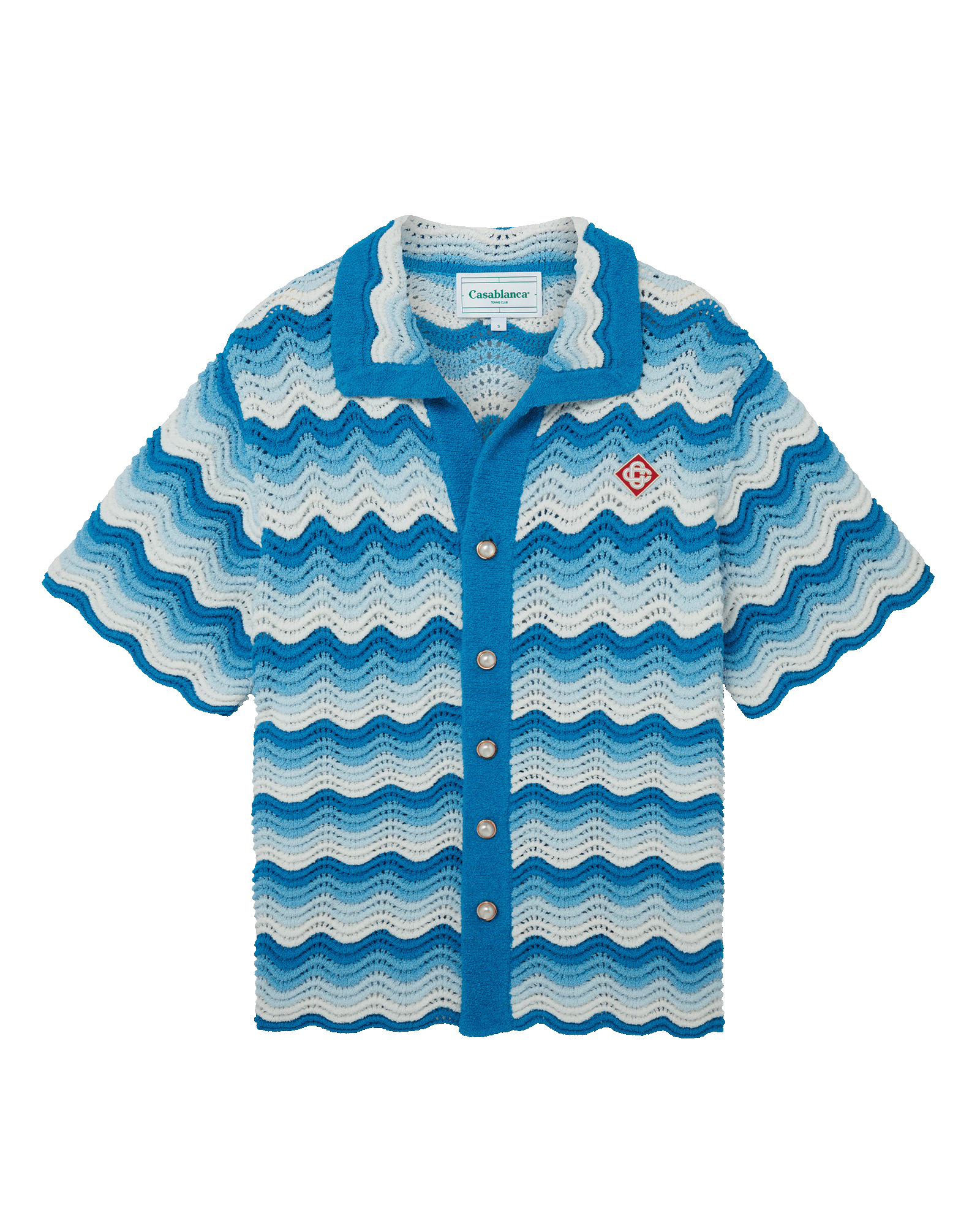 Camisa de crochet con degradado ondulado