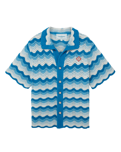 Camisa de crochet con degradado ondulado