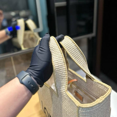 LOEWE - Font Tote Small en rafia