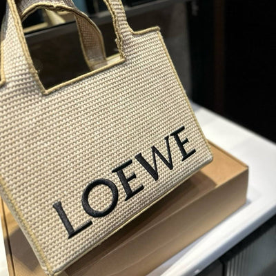 LOEWE - Font Tote Small en rafia
