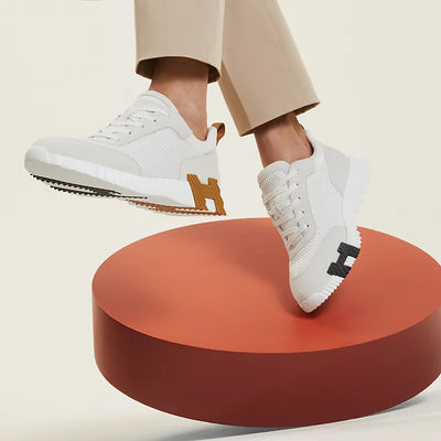 Hermès Bouncing blanco/marrón/negro